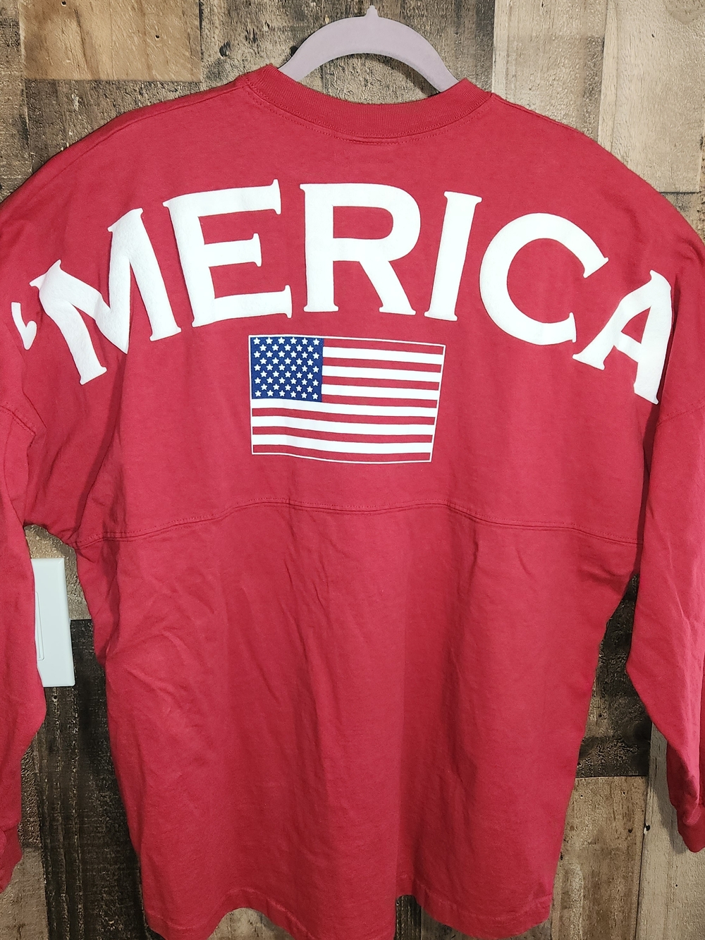 Spirit Red Long-Sleeve Tee with White Bow Graphic